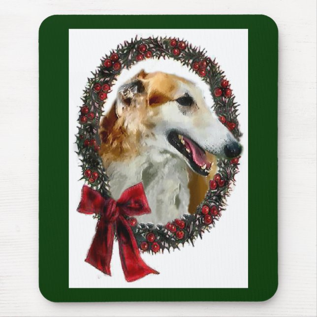 Borzoi Weihnachtsgeschenke Mousepad (Vorne)