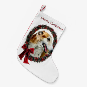 Borzoi-WeihnachtsKranz Kleiner Weihnachtsstrumpf