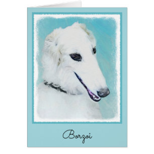 Borzoi (weiß) Malerei - Niedliche Original Hunde K