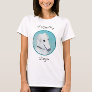 Borzoi (weiß) Malerei - Niedliche Original Hunde K T-Shirt