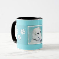 Borzoi (weiß) Malerei - Niedliche Original Hunde K