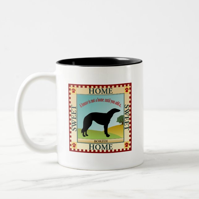 Borzoi Zweifarbige Tasse (Links)