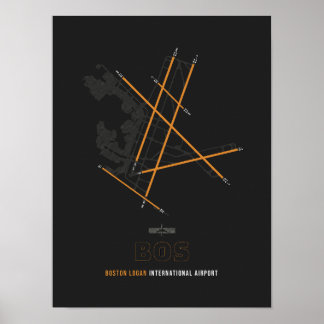 BOS - Boston Airport Diagramm Poster