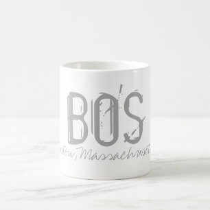 BOS Boston Airport Typography Kaffeetasse