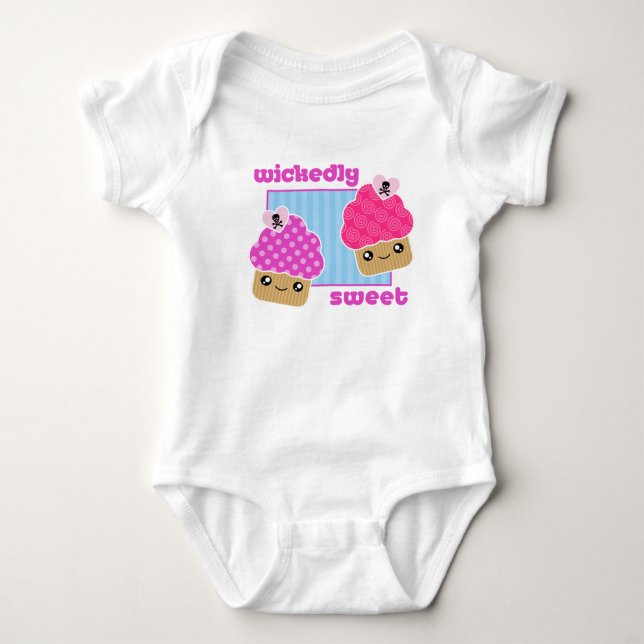 Bös süßes Kawaii Kuchen-Baby Baby Strampler (Vorderseite)