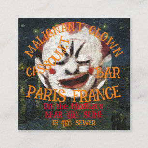 BÖSARTIGES CLOWN-CASSOULET-BAR PARIS FRANKREICH BEGLEITKARTE