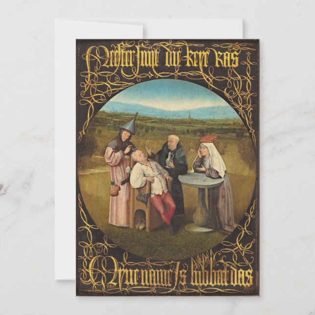 Bosch Hieronymus - Auszug aus dem Stein der Madnes Dankeskarte (Vorderseite)