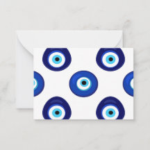 Böse Augen Design flache Notizkarte mit/ Zitat