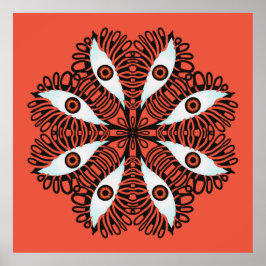 Böse Augen rotes, seltsames Trippposter Poster
