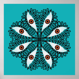 Böse Augen seltsam trippy Poster
