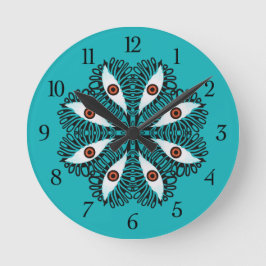 Böse Augen seltsam trippy Runde Wanduhr