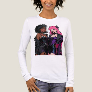 Böse beste Freundinnen Gothic Anime Duo Langarmshi Tri-Blend Shirt