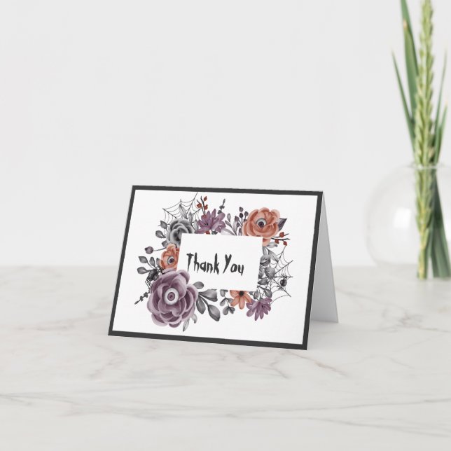 Böse Blume alle sehen HalloWedding Vielen Dank Dankeskarte (Vorderseite)
