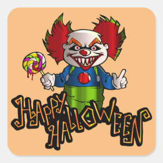 böse Clownsticker Quadratischer Aufkleber