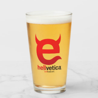 Böse „e“ – Logo Pint-Glas Glas