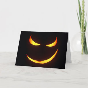 Böse Grinsen-Halloween-Kürbis-Gruß-Karte Karte