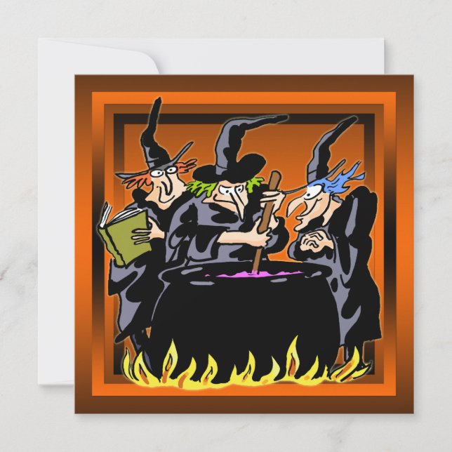 Böse Hexe-Halloween-Party-Einladung Einladung (Vorderseite)