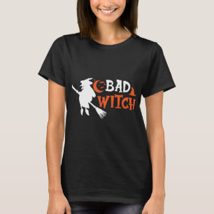 Böse Hexe Halloween-Typografie T-Shirt