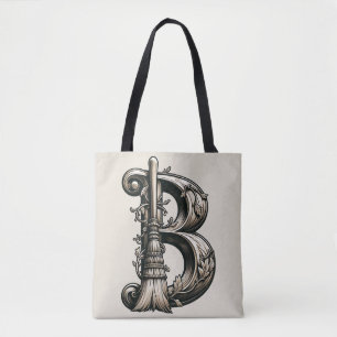 Böse Hexe Hexenbesen Buchstabe B Benutzerdefiniert Tasche