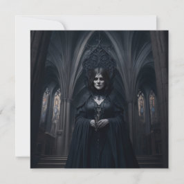 Böse Hexe in Kathdrale Grußkarte Feiertagskarte