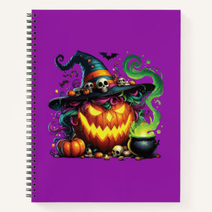 Böse Hexe Kürbis Kessel Notizbuch