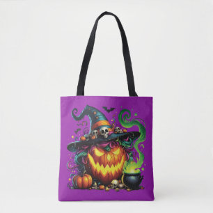 Böse Hexe Kürbis Kessel Tasche