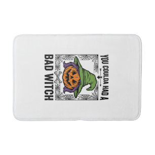 Böse Hexe Lustiger Halloween-Kürbis Hexe_1 Badematte