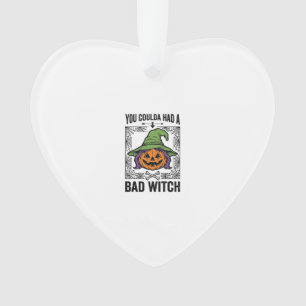 Böse Hexe Lustiger Halloween-Kürbis Hexe_1 Ornament