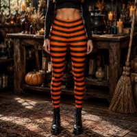 Böse Hexe Orange und Schwarz Gestreifte Halloween