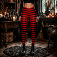 Böse Hexe Rot-Schwarz-Gestreift Halloween