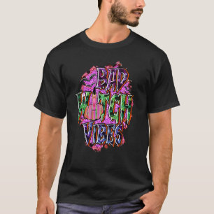 Böse Hexen-Vibes Retro-Leopard-Lila-Kuhleder T-Shirt