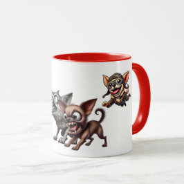 Böse Hunde, bereit zum Kampf. Tasse