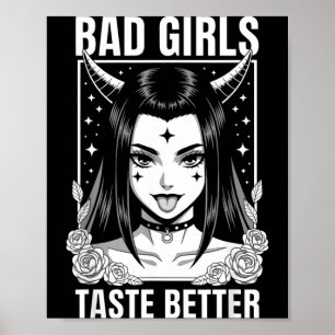 Böse Mädchen schmecken besser Lustiger Humor Tatto Poster