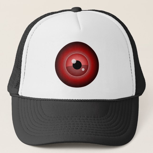 Böse Magie rotes Auge des Teufels Truckerkappe (Vorderseite)