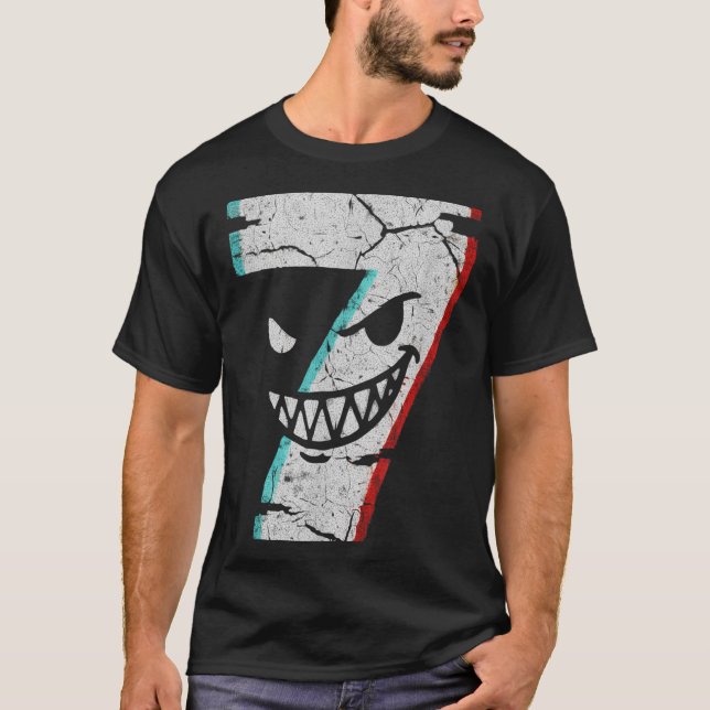 Böse Nummer 7 Shirt - 7 hat 9 Witz 67 Meme Hallowe (Vorderseite)