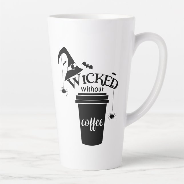 Böse ohne Kaffee – Lustige Hexenliebhaber von Kaff Milchtasse (Rechts)