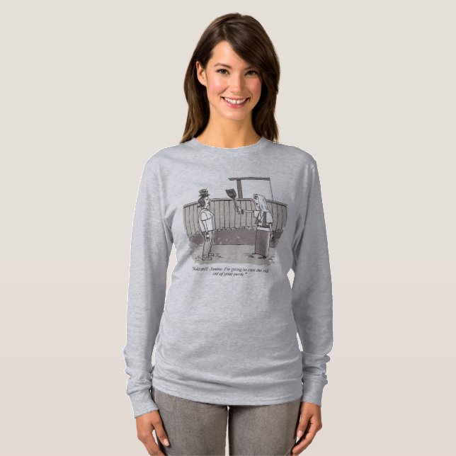Böse Perm Frauen graues Langarmshirt T-Shirt (Vorne ganz)