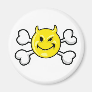BÖSE Schädel und Kreuzknochen Magnet