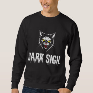 Böse schwarze Katze, dunkles Sigil, gothischer Met Sweatshirt