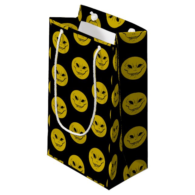 Böse seltsame Smiely Face Geschenktasche Kleine Geschenktüte (Vorderseite Schrägansicht)