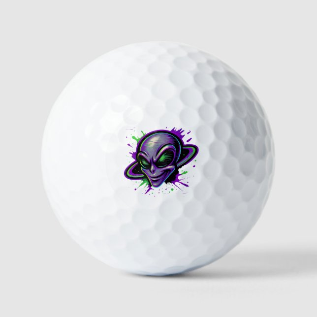 Böser Außerirdischer Schuss Golfball (Vorderseite)