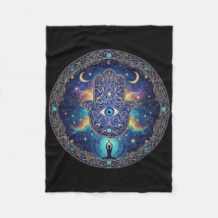 Böser Blick Amulett Schutz Ästhetik Yoga Hamsa H Fleecedecke
