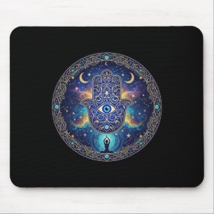Böser Blick Amulett Schutz Ästhetik Yoga Hamsa H Mousepad
