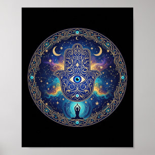 Böser Blick Amulett Schutz Ästhetik Yoga Hamsa H Poster