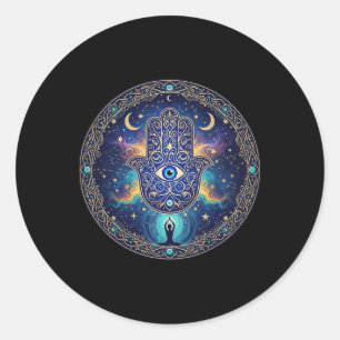 Böser Blick Amulett Schutz Ästhetik Yoga Hamsa H Runder Aufkleber
