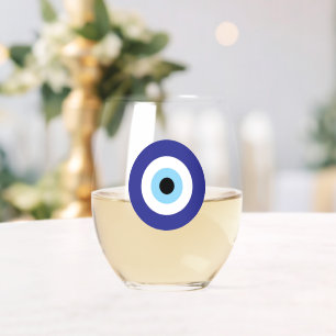 Böser Blick Blue Mati Griechische Tradition Symbol Weinglas Ohne Stiel
