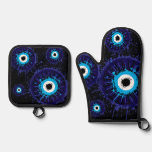 🧿 Böser Blick Küchenguardian Ofenhandschuh & Topflappen-Set
