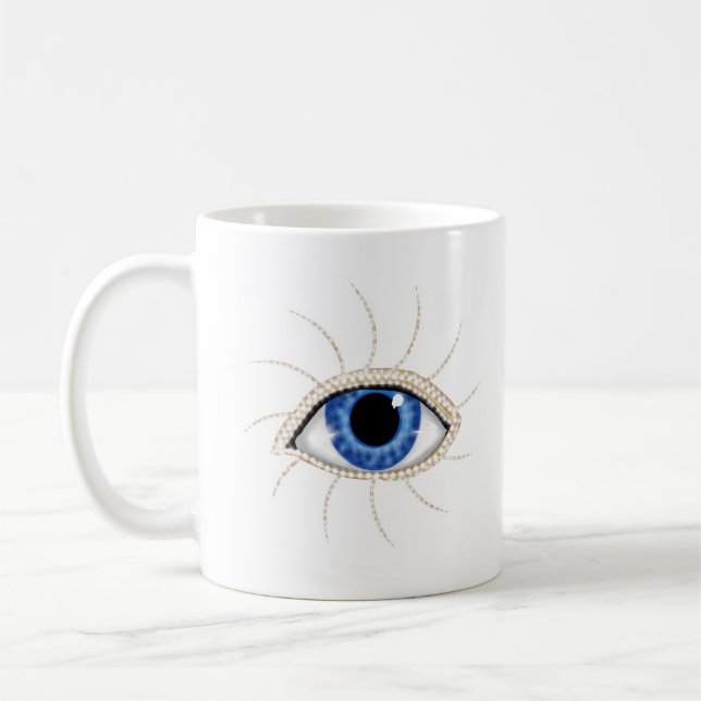 Böser Blick mit weißem Hintergrund Kaffeetasse (Links)