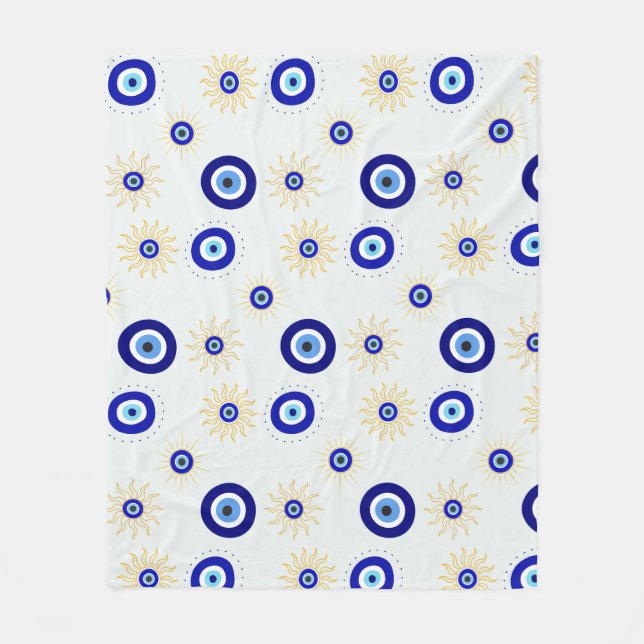 Böser Blick Symbol Fleecedecke (Vorderseite)