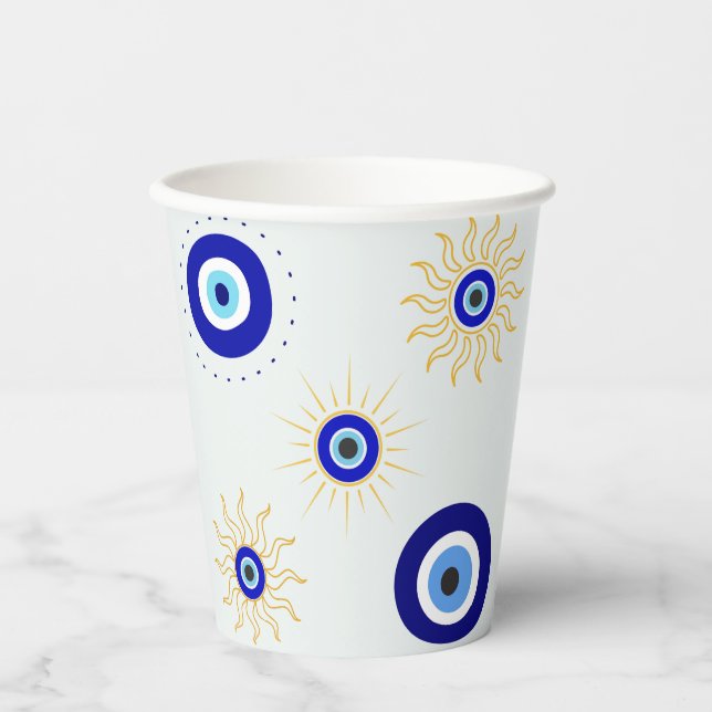 Böser Blick Symbol Pappbecher (Vorderseite)